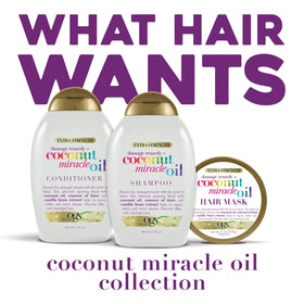 OGX coconut vanilla tiare ingredients arranged to show natural nourishment