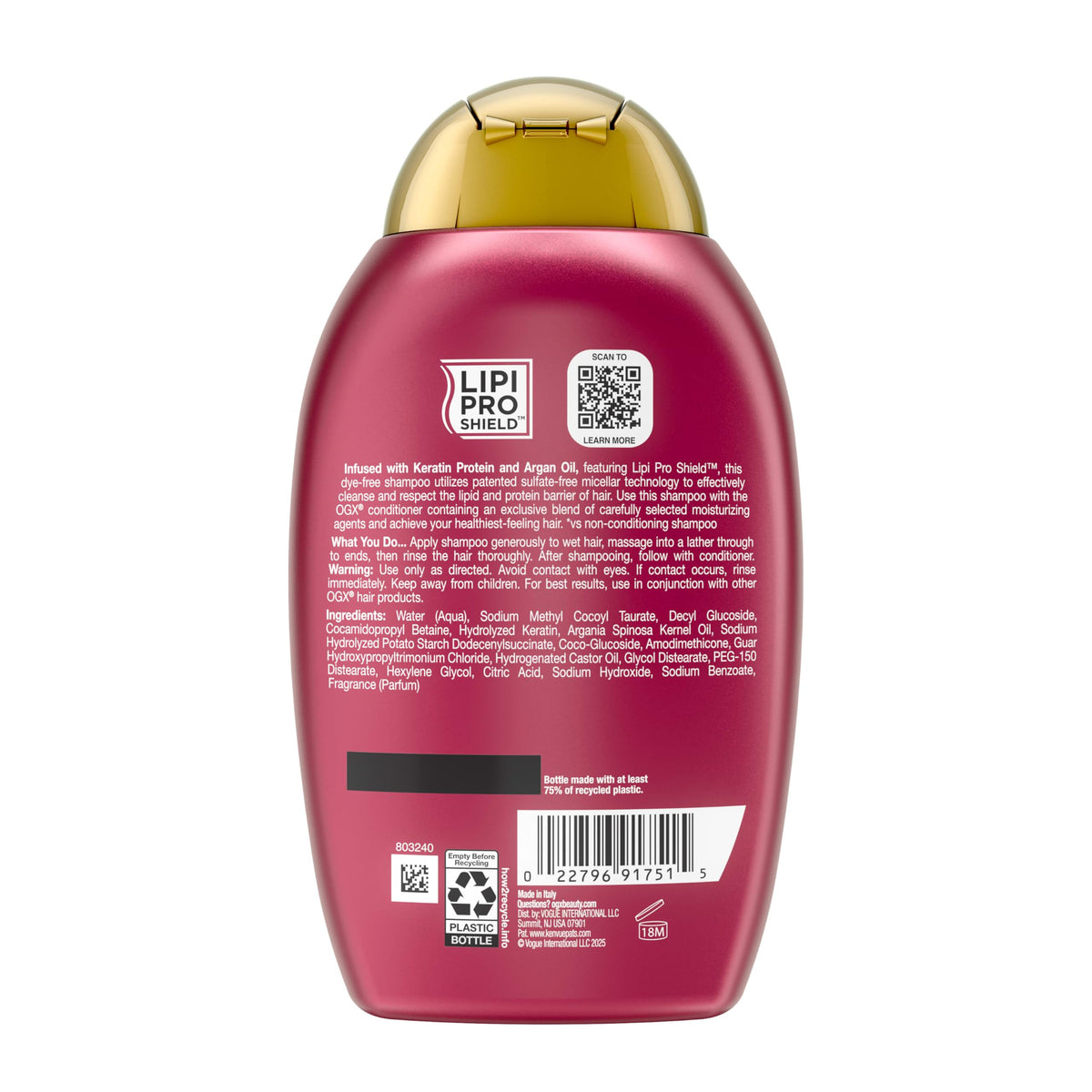 OGX ingredient shot with argan oil illustrating smoothing benefit