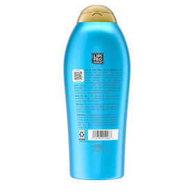 OGX conditioner on bathroom shelf styling scene suggesting daily use