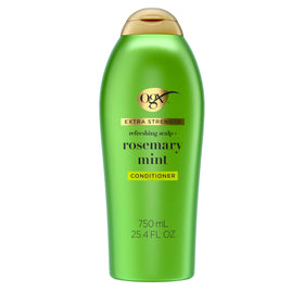OGX front bottle showing rosemary mint label and large 25.4 fl oz size for lasting use