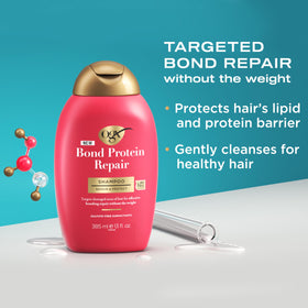 OGX shampoo lather texture on palm demonstrating gentle cleansing action