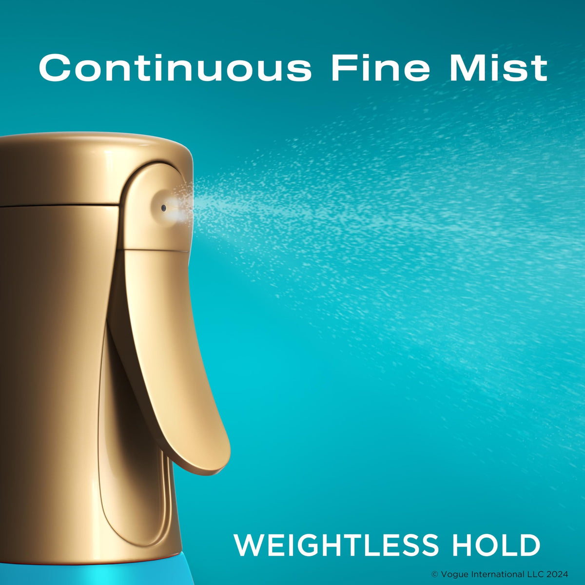 OGX nozzle detail highlighting continuous mist for even distribution