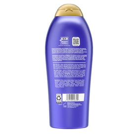 OGX styled hair after use showing increased volume and natural body