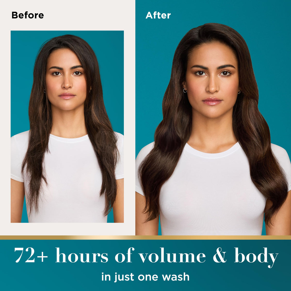 OGX back label with ingredient list and usage directions benefit