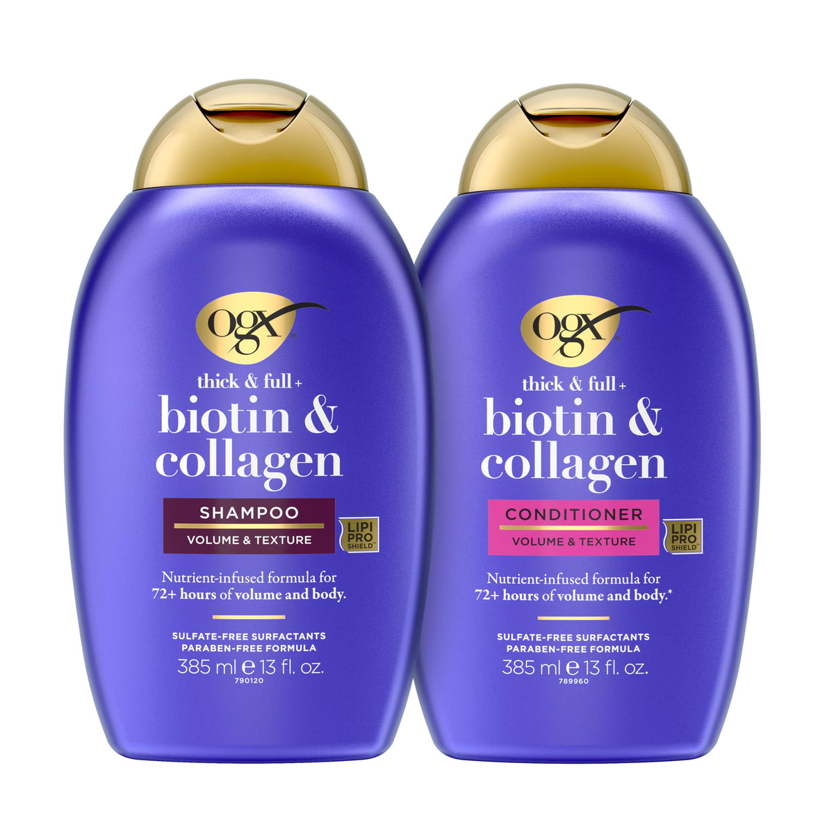 OGX front packaging showing volumizing shampoo and conditioner benefit