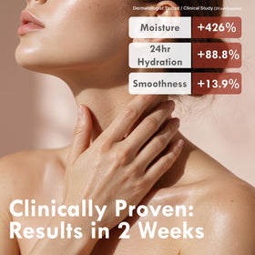 OHMIA ingredient label detail showing peptides and hyaluronic acid