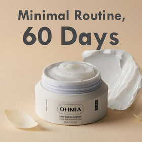OHMIA product label with clinical test badge showing clinically tested safety benefit
