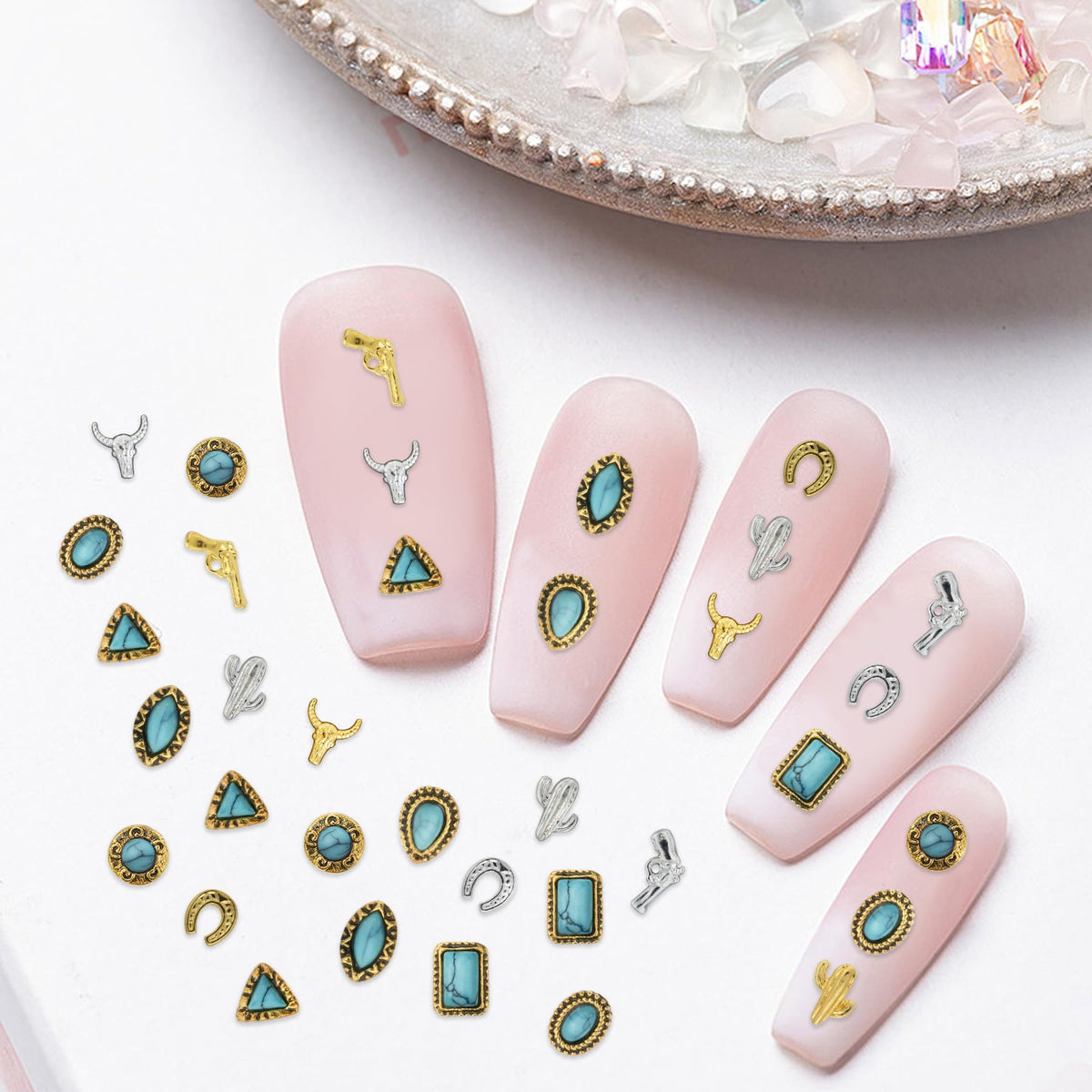 Ohmique variety on nail swatch displaying mix-and-match possibilities for quick styling