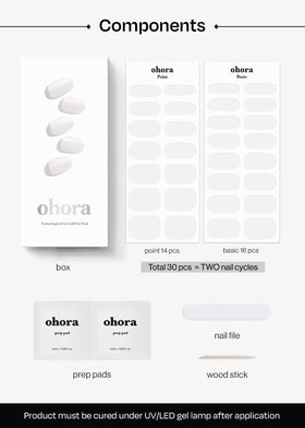 ohora included prep pads nail file and wooden stick for neat application
