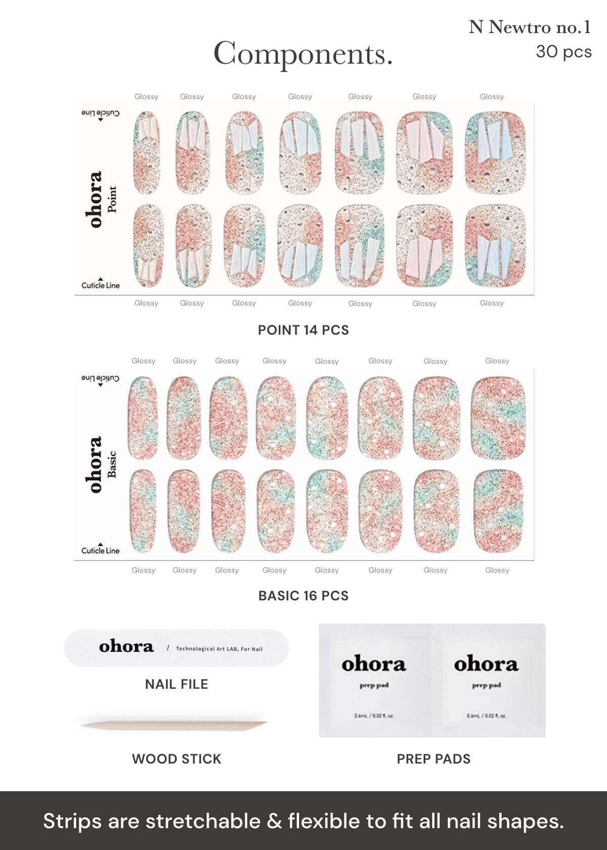 ohora hands applying a strip and filing excess for tailored nail shape