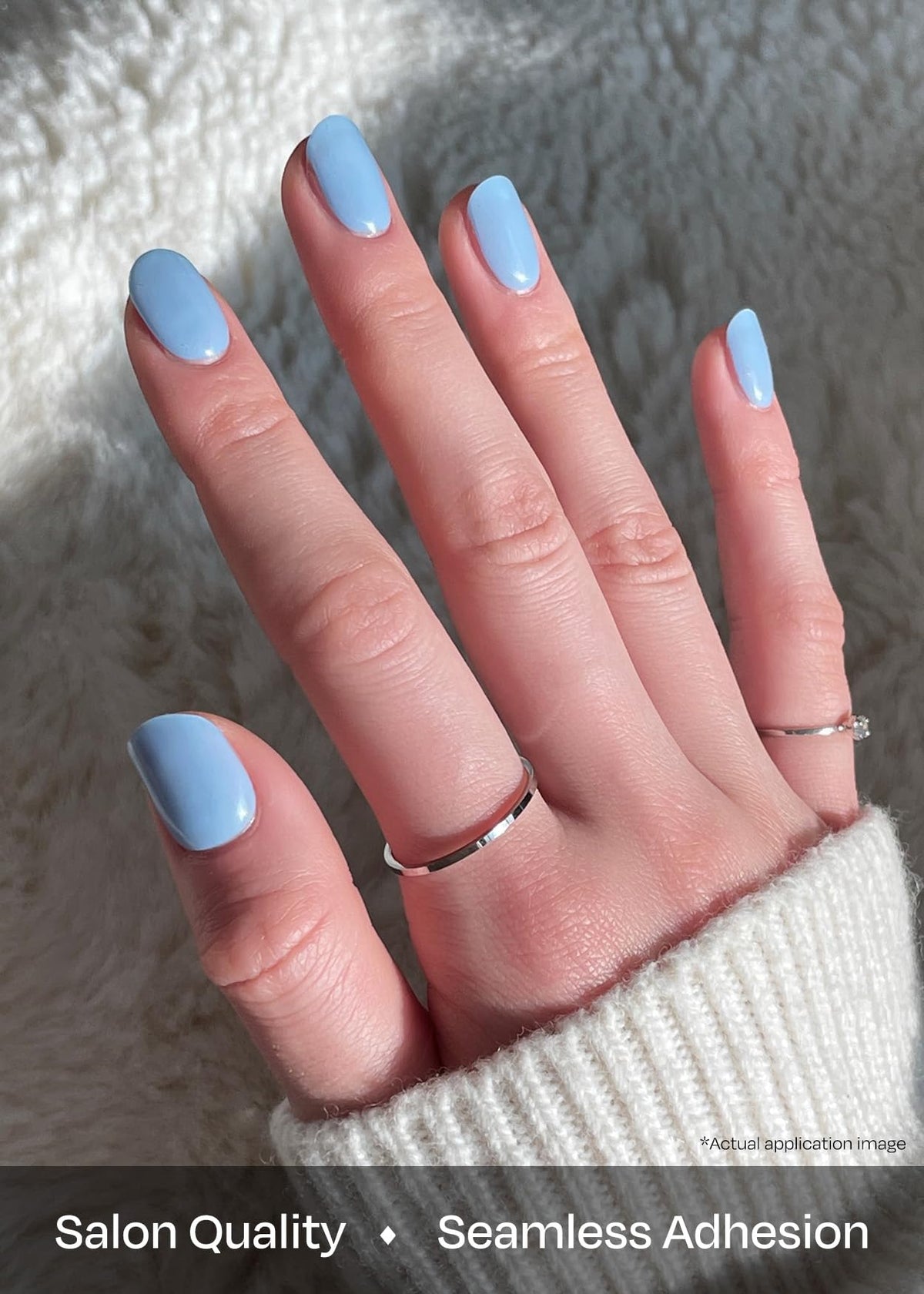 ohora hands curing strips under UV lamp demonstrating quick at-home salon finish