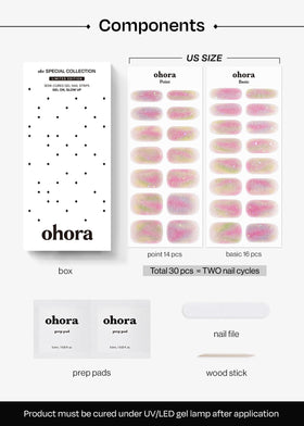 ohora cured gel surface close-up showing glossy waterproof topcoat and chip resistance