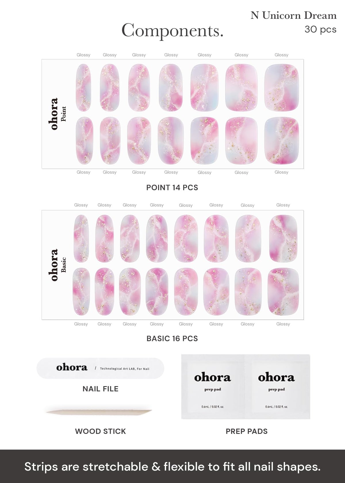 ohora nail file and wooden stick detail showing ease of shaping benefit: simple finishing