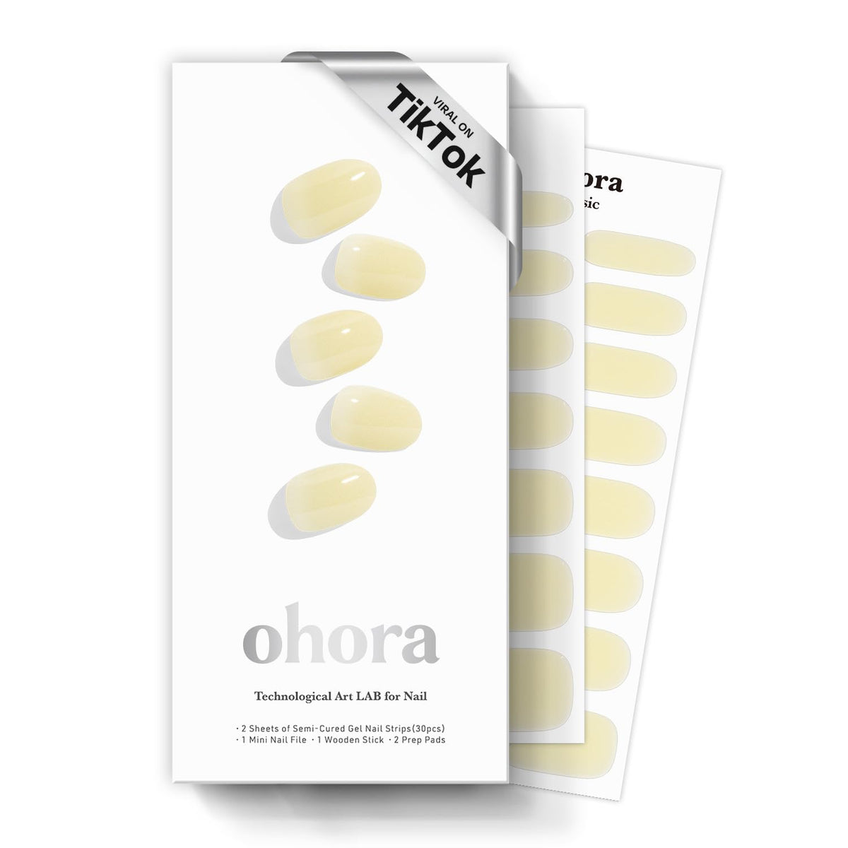 ohora front box showing N Butter Veil kit and included tools for easy home manicures