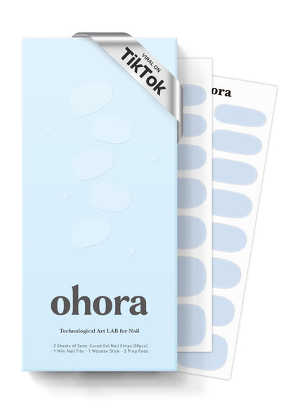 ohora front pack N Greyish Blue showing kit contents for easy at-home manicures