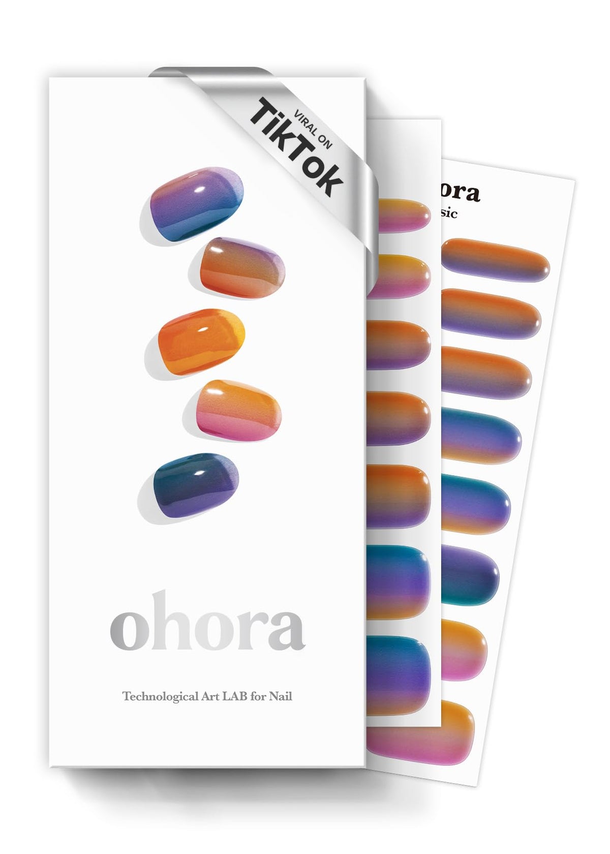 ohora front packaging showing blue ombré strips and benefits
