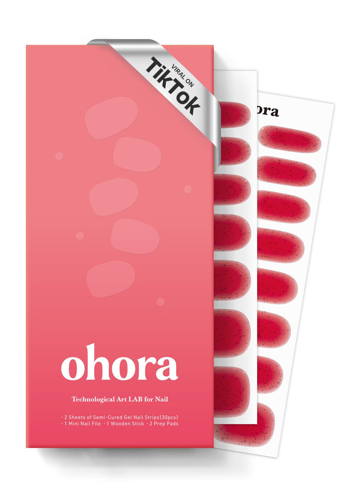 ohora front packaging showing N Jelly Berry shade and included tools for convenience