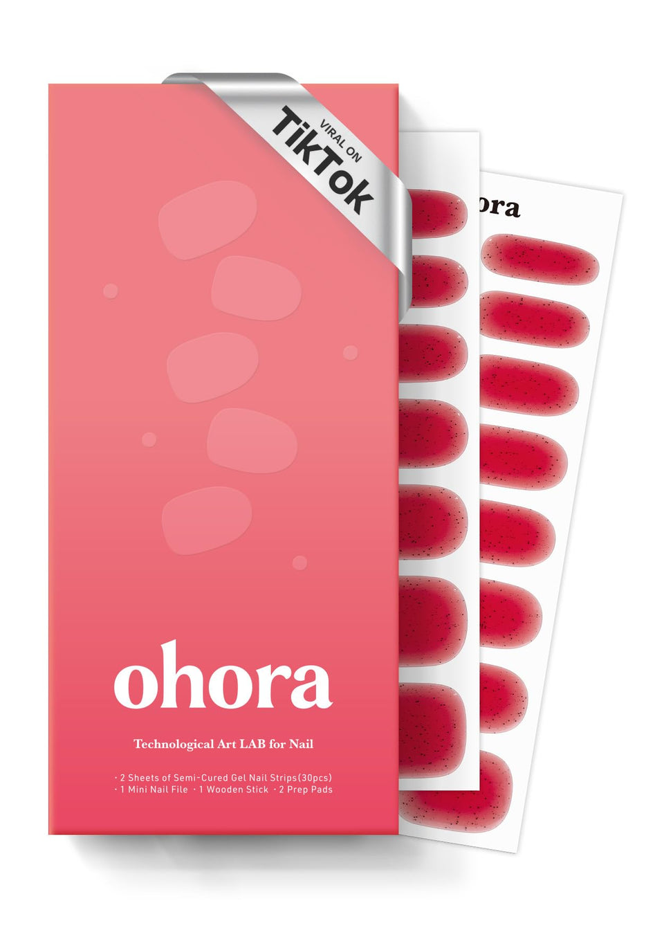 ohora front packaging showing N Jelly Berry shade and included tools for convenience