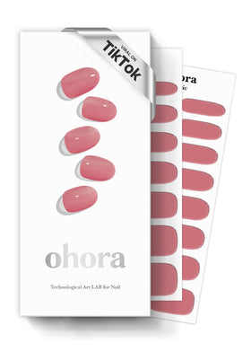 ohora front packaging displaying N Juliet pink strips and included tools, clear product overview