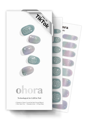 ohora front packaging showing N Milky Swirl kit and included tools for at-home salon results