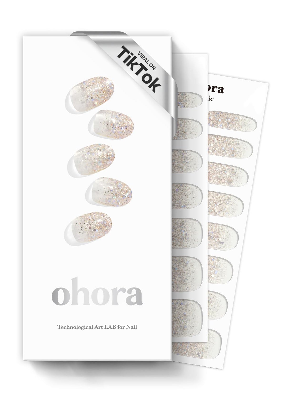 ohora front packaging showing included strips and tools for easy salon results