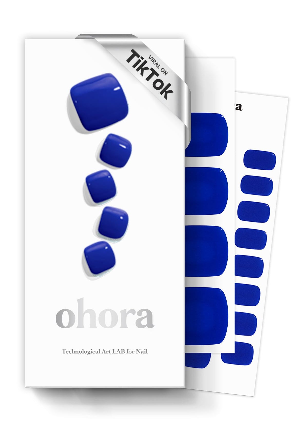 ohora front packaging P Cobalt Blue showing kit and included tools for easy pedicures