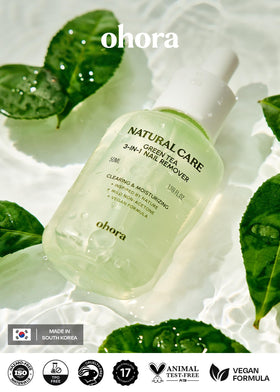 ohora close-up of liquid texture highlighting conditioning, non-acetone formula