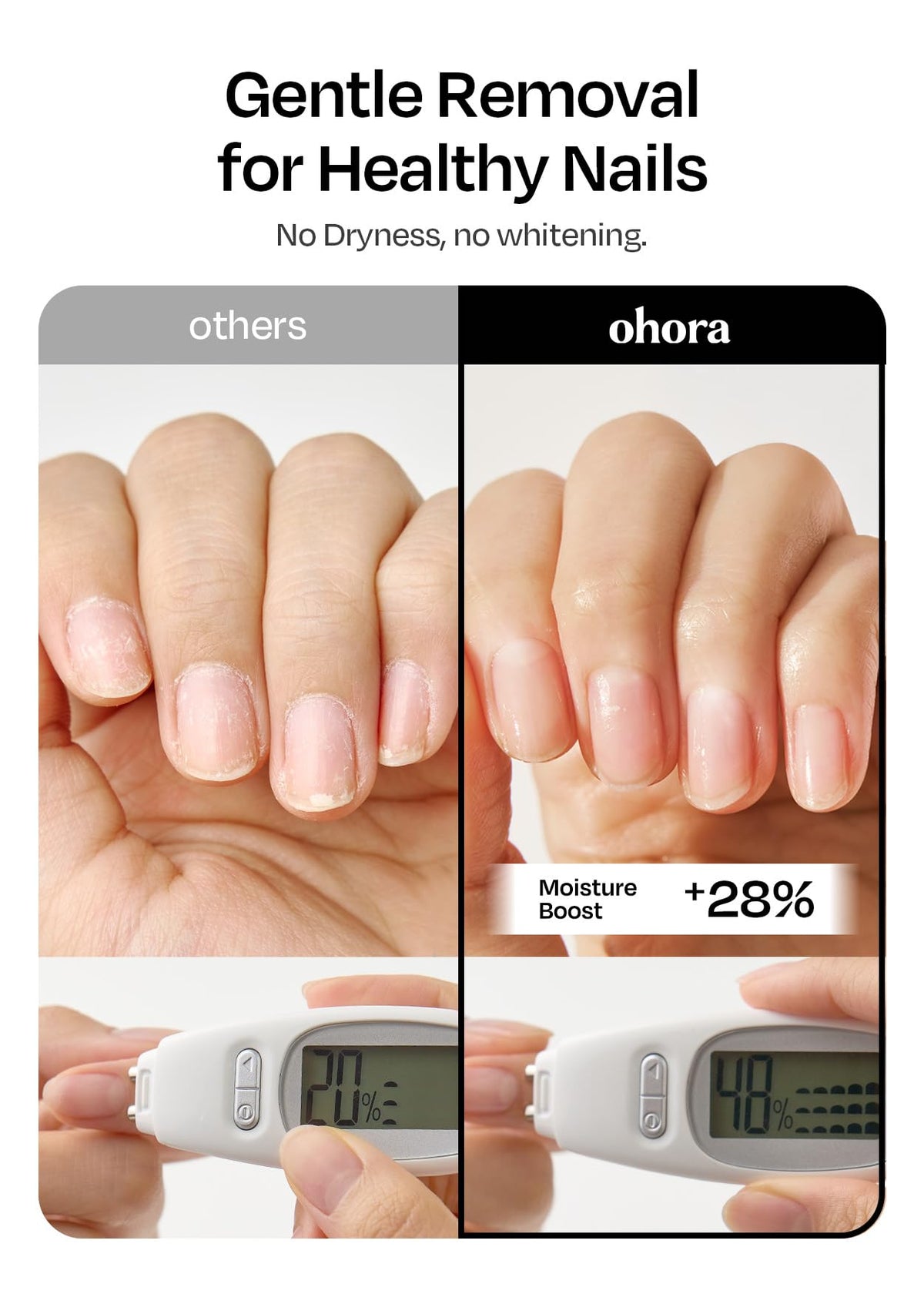 ohora product in use wiping softened gel away for cleaner removal
