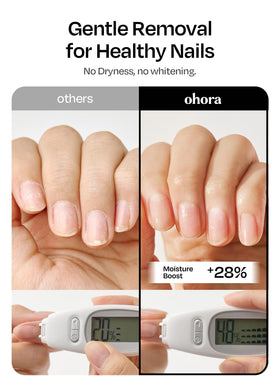 ohora product in use wiping softened gel away for cleaner removal
