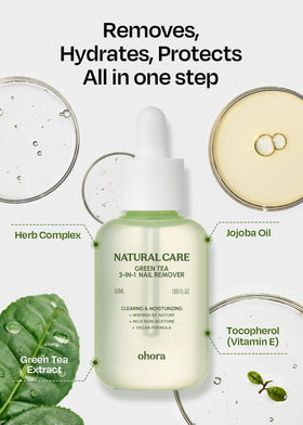 ohora ingredient label showing green tea seed oil and vitamin E benefits