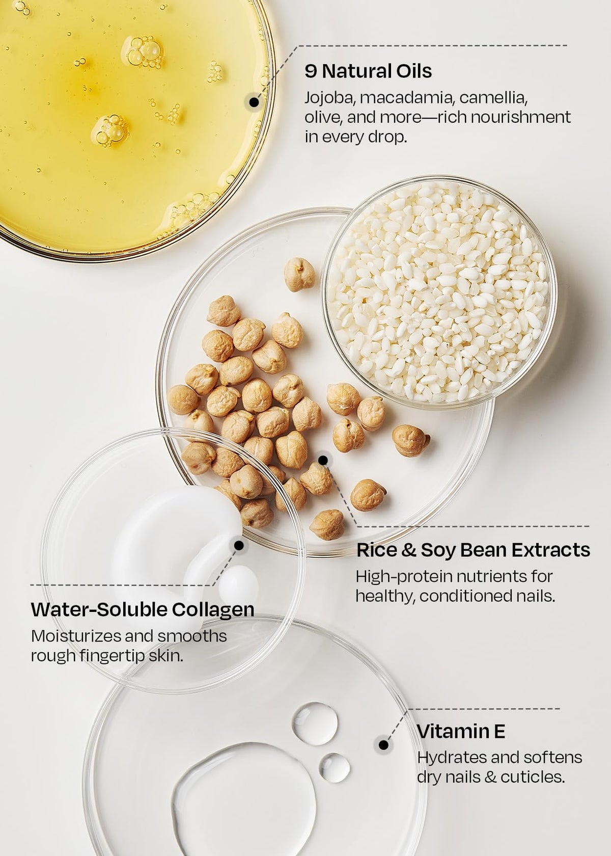 ohora rice and soybean ingredients close-up highlighting nourishing, strengthening benefits