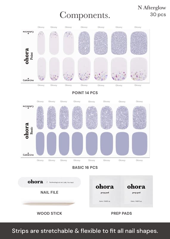 ohora application step with strip being pressed on nail illustrating easy at-home use
