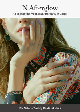 ohora close-up of a single applied wrap showing smooth glossy finish and shimmer benefits