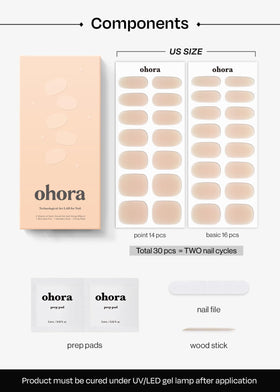 ohora hand curing a strip under a lamp showing quick finish and long-lasting benefit