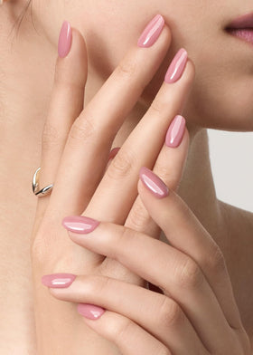 ohora N Bare Plum strip close-up showing gel texture and glossy top layer for smooth durable wear