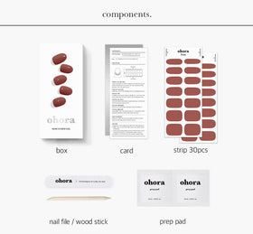 ohora hand applying a strip to a natural nail demonstrating simple beginner-friendly use