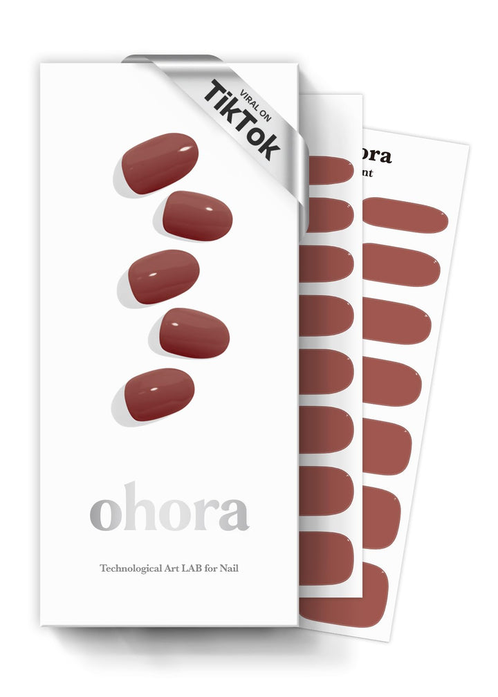ohora front packaging showing N Brick color and kit contents for easy at-home manicures