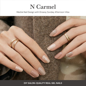 ohora N Carmel close-up of gel strip texture showing smooth finish and easy adhesion benefits