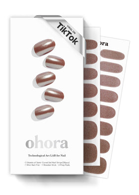 ohora front packaging showing N Chocolate Chrome kit and tools for easy at-home nails