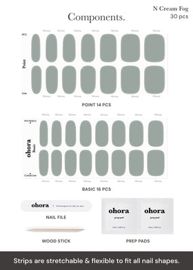 ohora size chart display of 15 sizes showing precise fit options for varied nails
