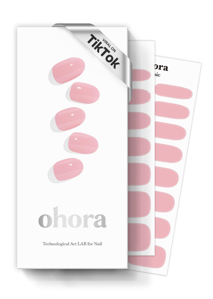 ohora front box showing N Cream Pink and included tools for easy at-home manicure