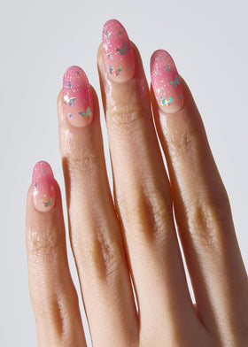 ohora spread of 30 nail strips arranged to show 15 sizes and patterns