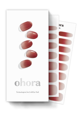 ohora front packaging showing kit contents and pink ombre design benefit quick at-home gel nails