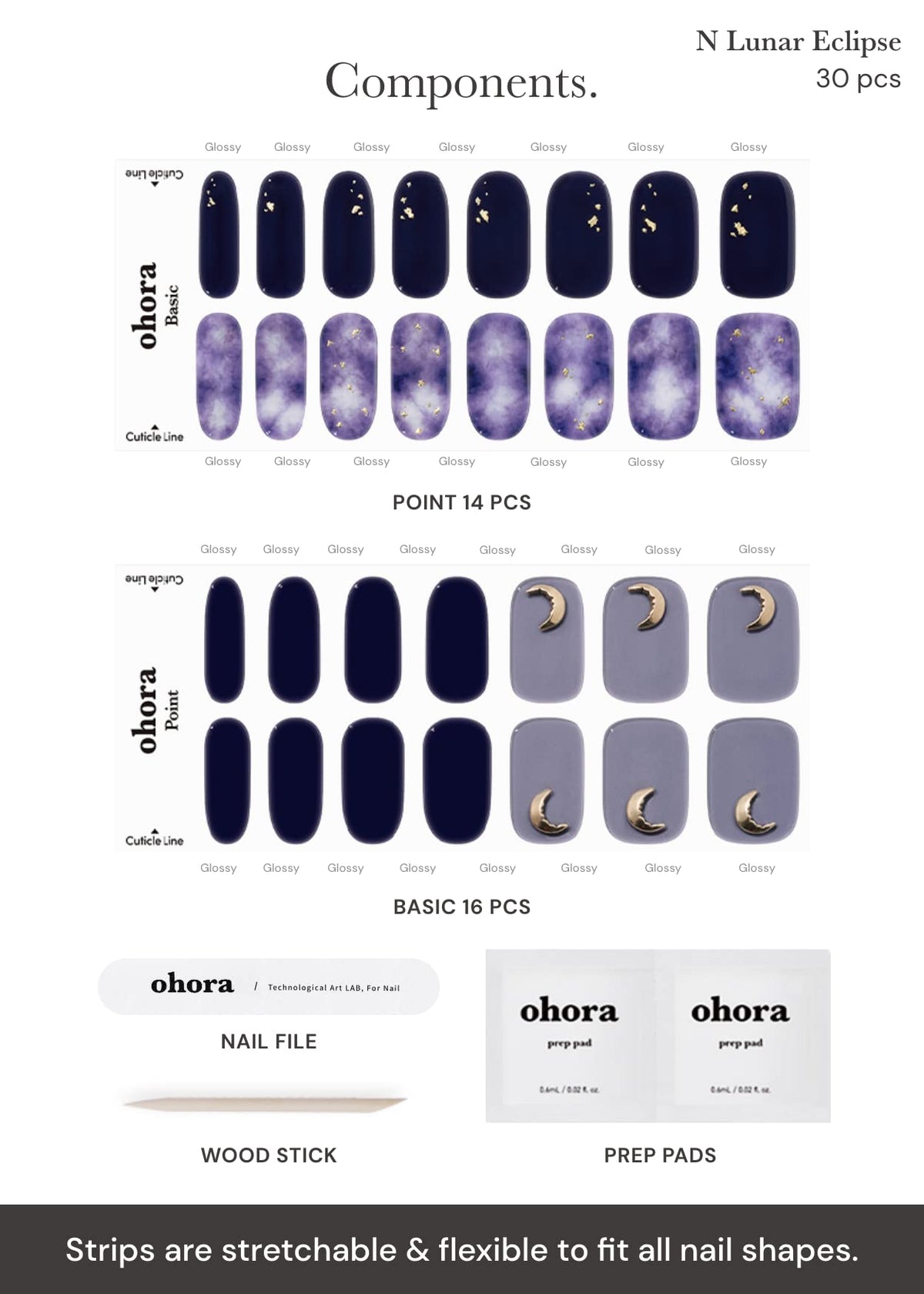 ohora curing strips under a UV/LED lamp for a glossy finish