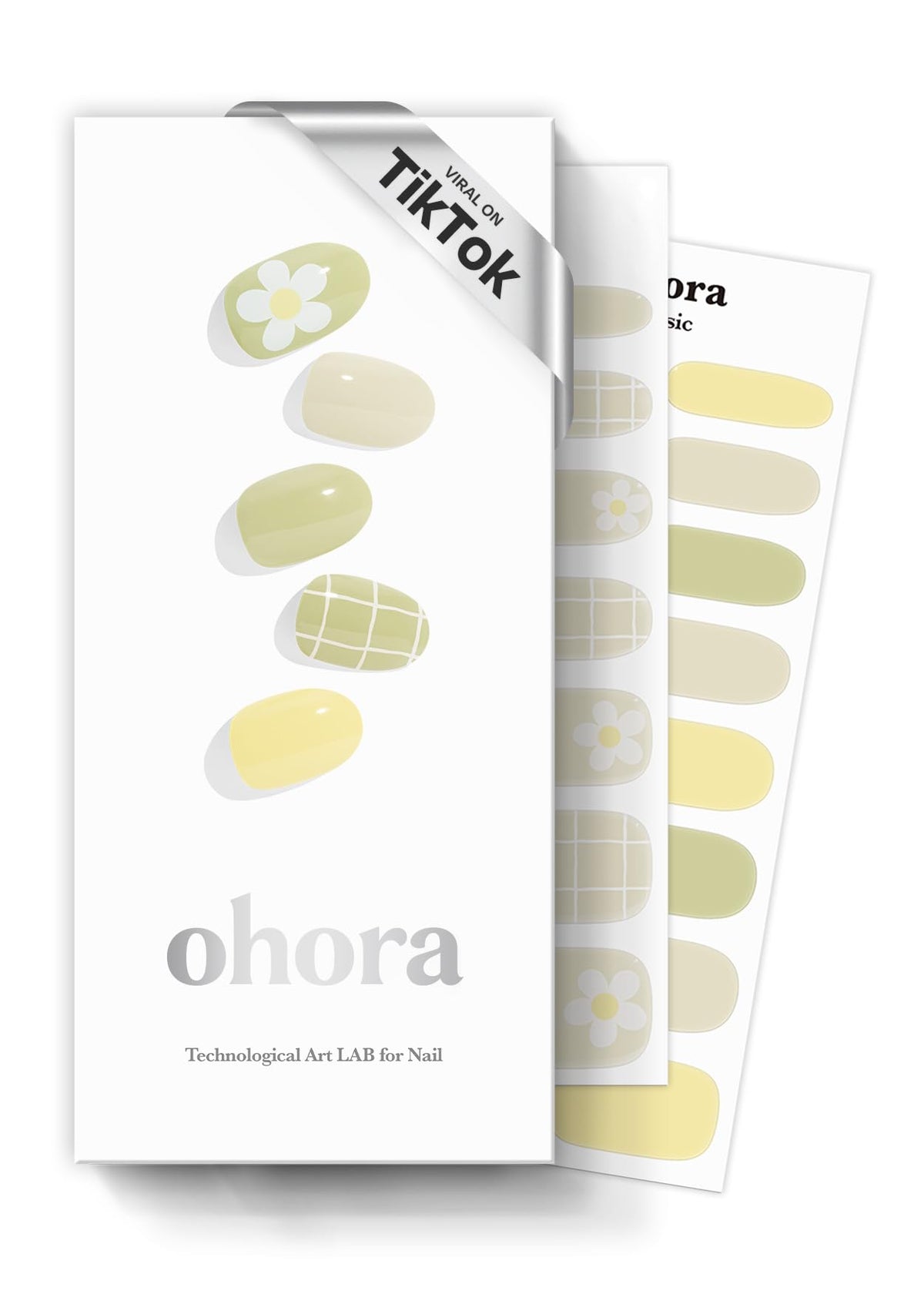 ohora front packaging showing green patterned gel strips and tools for easy selection