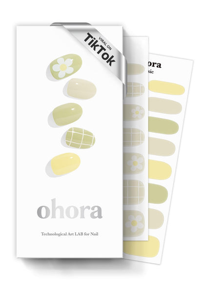 ohora front packaging showing green patterned gel strips and tools for easy selection