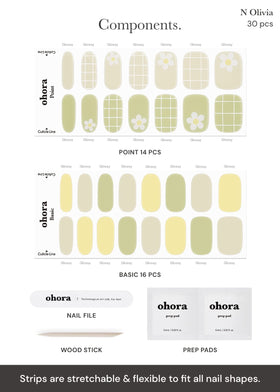 ohora laid-out sizes showing 15 options for precise fit across nail shapes