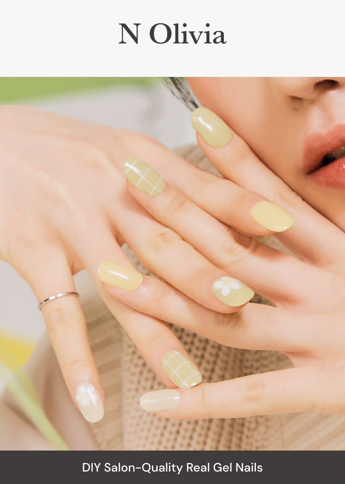 ohora close-up of N Olivia patterned strip highlighting design and salon-quality shine
