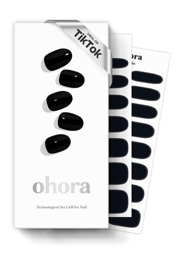 ohora N Onyx front packaging showing dark solid gel finish and kit contents benefit quick salon look