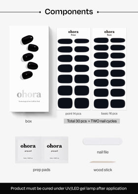 ohora N Onyx worn manicure on hands in lifestyle scene highlighting chic long-lasting black nails
